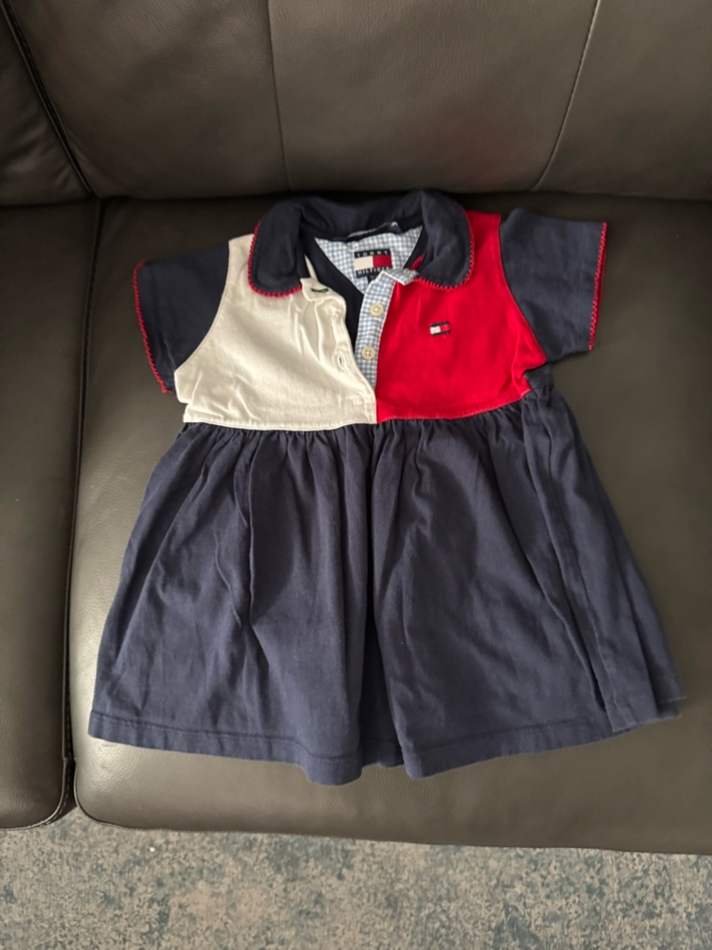 Tommy Hilfiger Red, Navy & White Baby Polo Dress